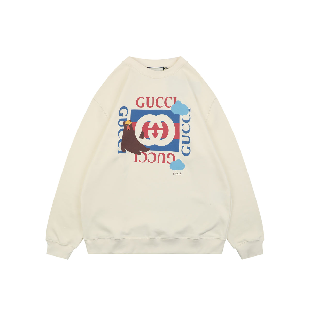 Gucci Playful Bear Print Crewneck Sweatshirt - Cream