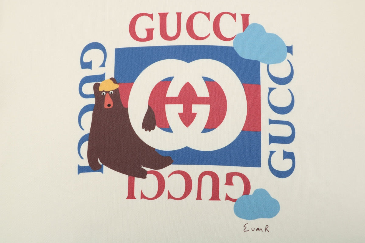 Gucci Playful Bear Print Crewneck Sweatshirt - Cream