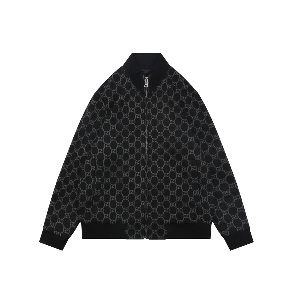 Gucci Allover Small Double-G Zip Jacket - Black