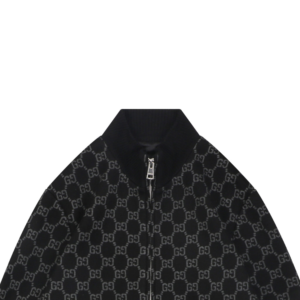 Gucci Allover Small Double-G Zip Jacket - Black