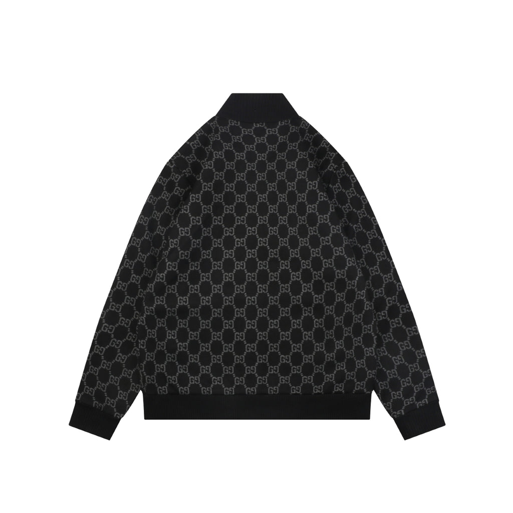 Gucci Allover Small Double-G Zip Jacket - Black