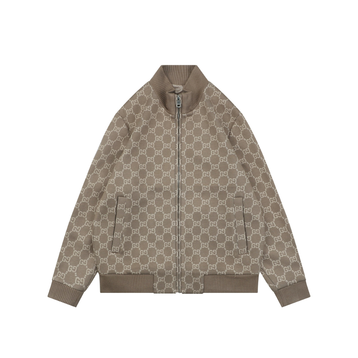 Gucci Allover Small Double-G Zip Jacket - Khaki