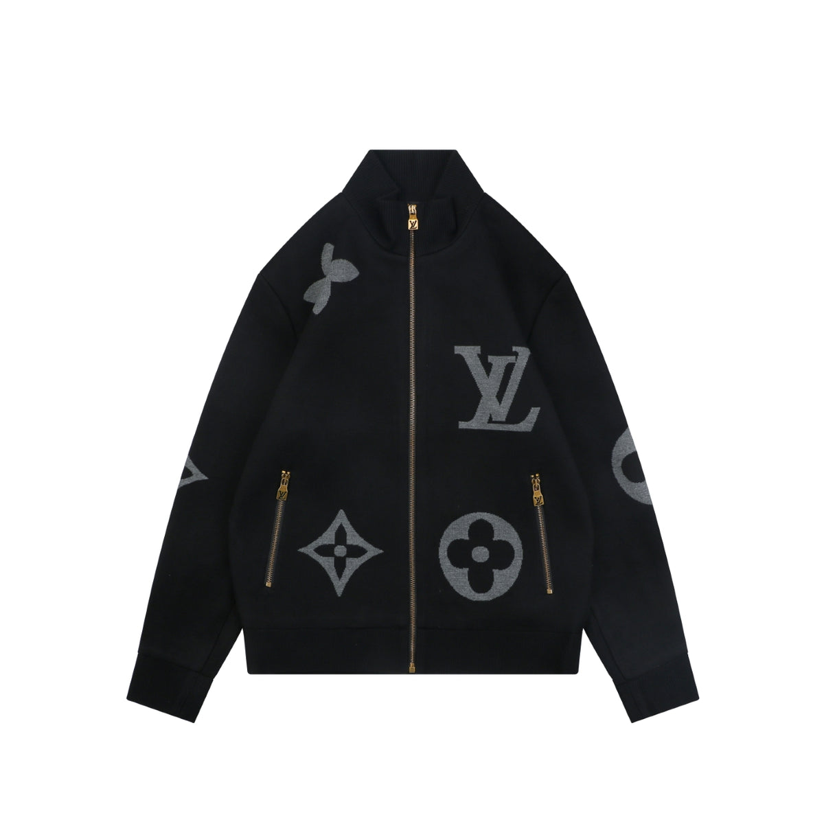 Louis Vuitton Oversized Monogram High-Neck Zip Jacket - Black