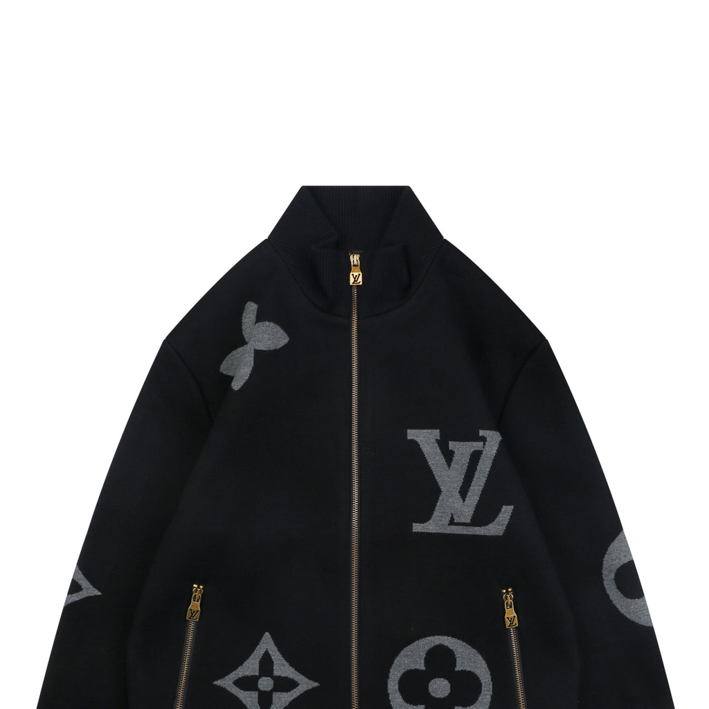 Louis Vuitton Oversized Monogram High-Neck Zip Jacket - Black
