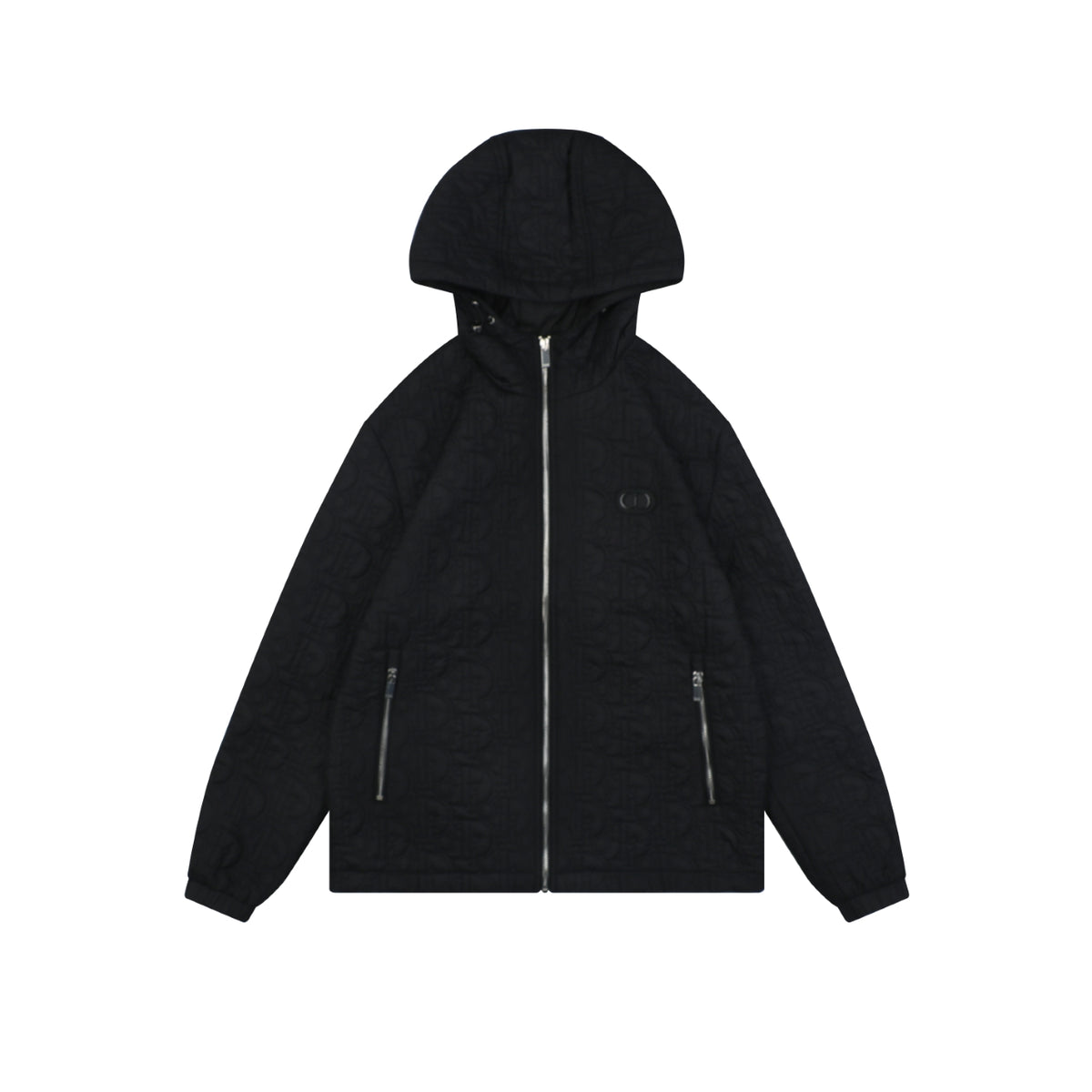 Dior Embossed CD Logo Hooded Zip Jacket - Black