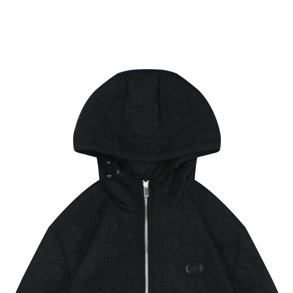Dior Embossed CD Logo Hooded Zip Jacket - Black