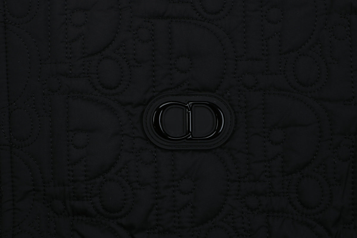 Dior Embossed CD Logo Hooded Zip Jacket - Black