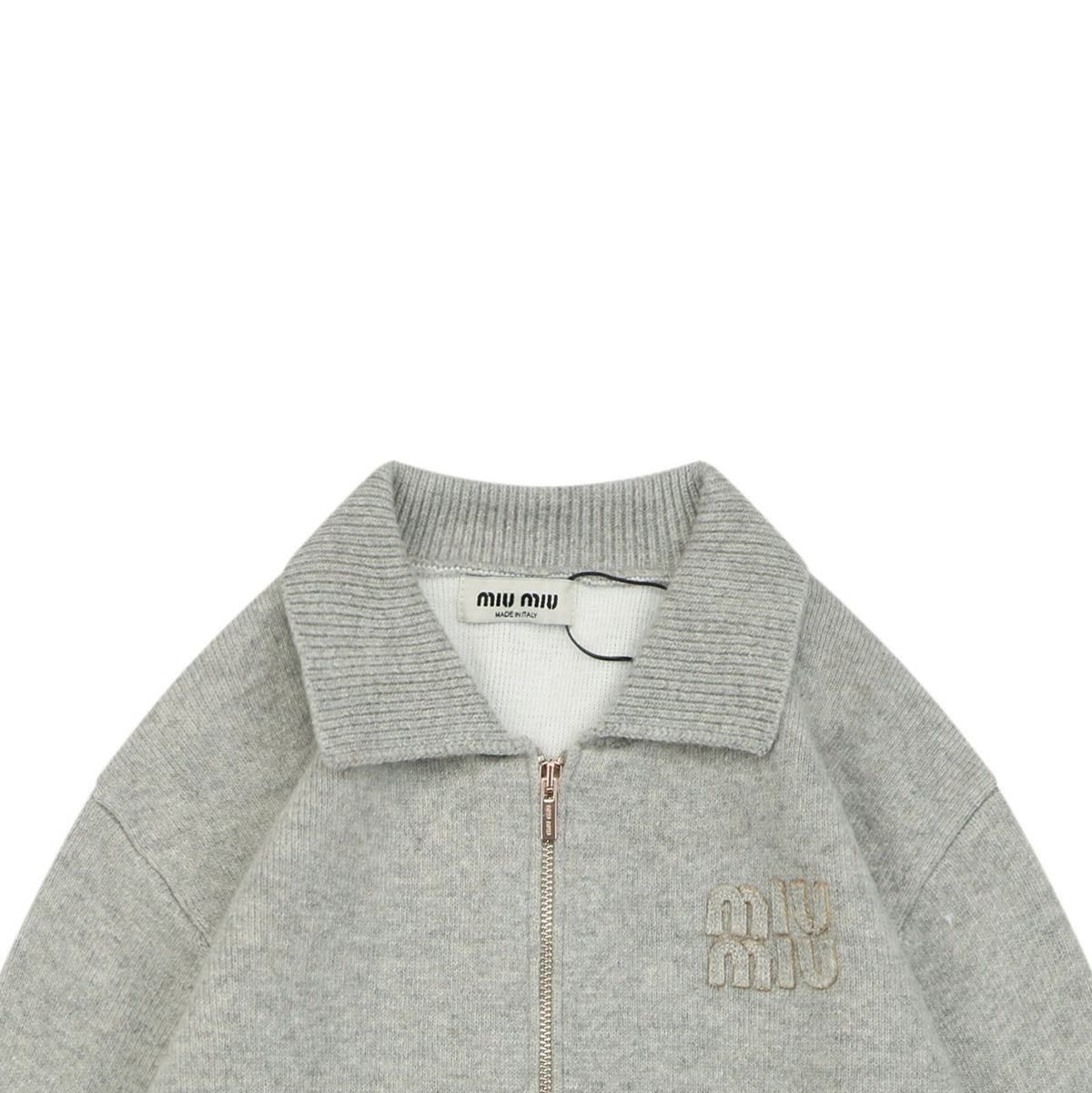 Miu Miu 25FW Oatmeal Gray Wool Jacket