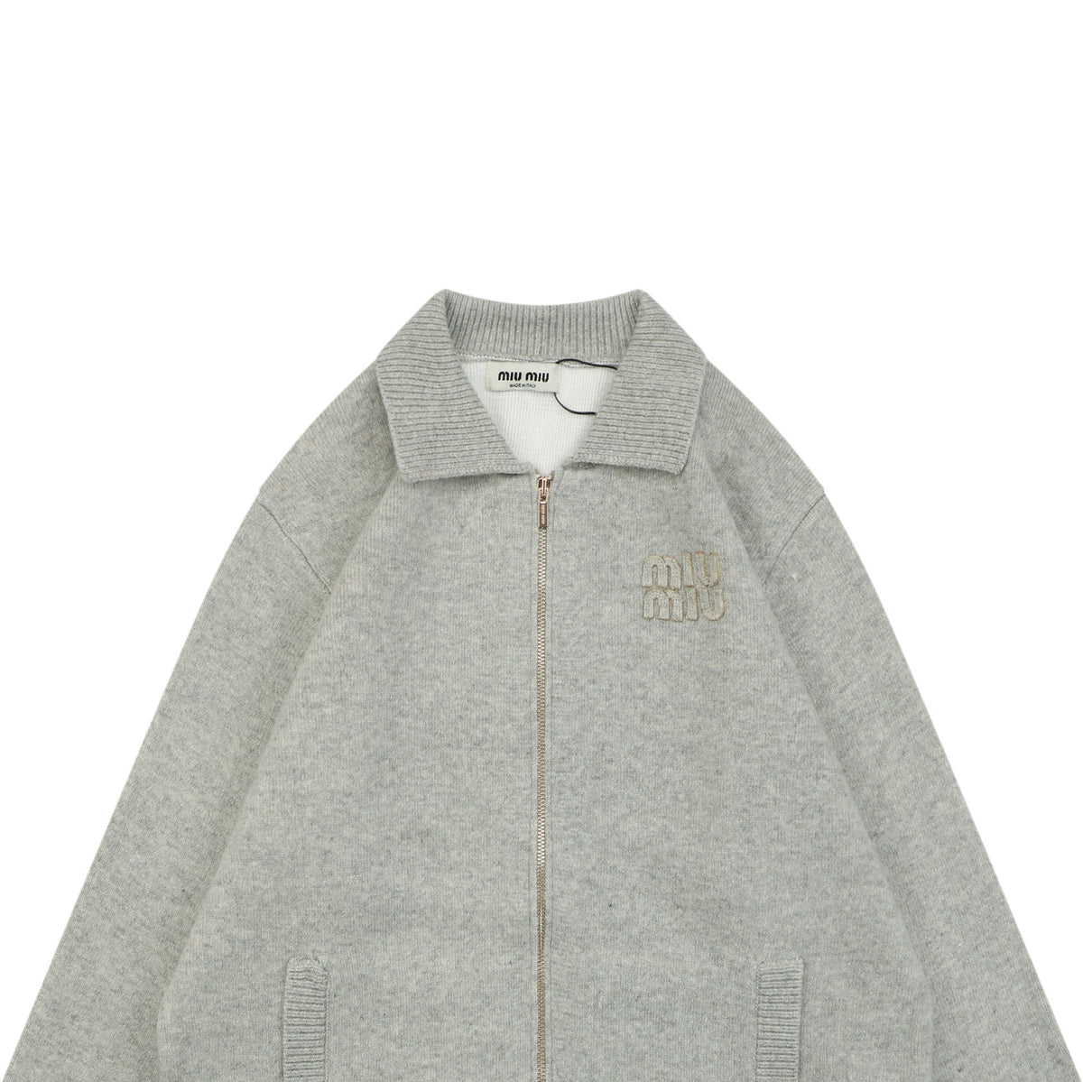 Miu Miu 25FW Oatmeal Gray Wool Jacket