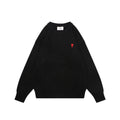 AMI Paris Small Heart Embroidery Crewneck Sweater - Black