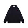 AMI Paris Small Heart Embroidery Crewneck Sweater - Navy