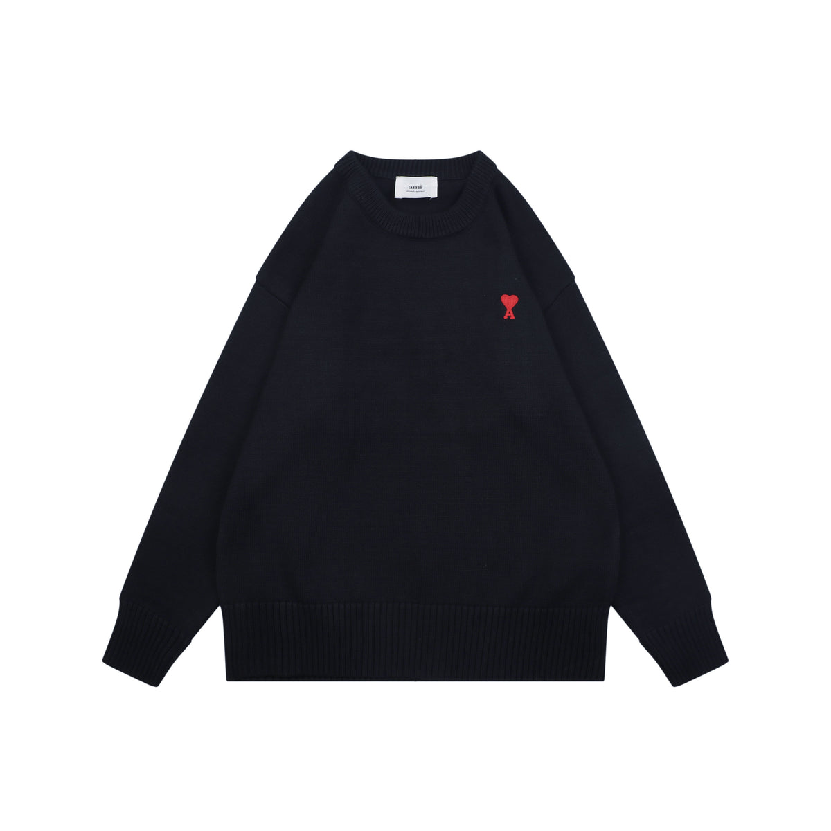 AMI Paris Small Heart Embroidery Crewneck Sweater - Navy