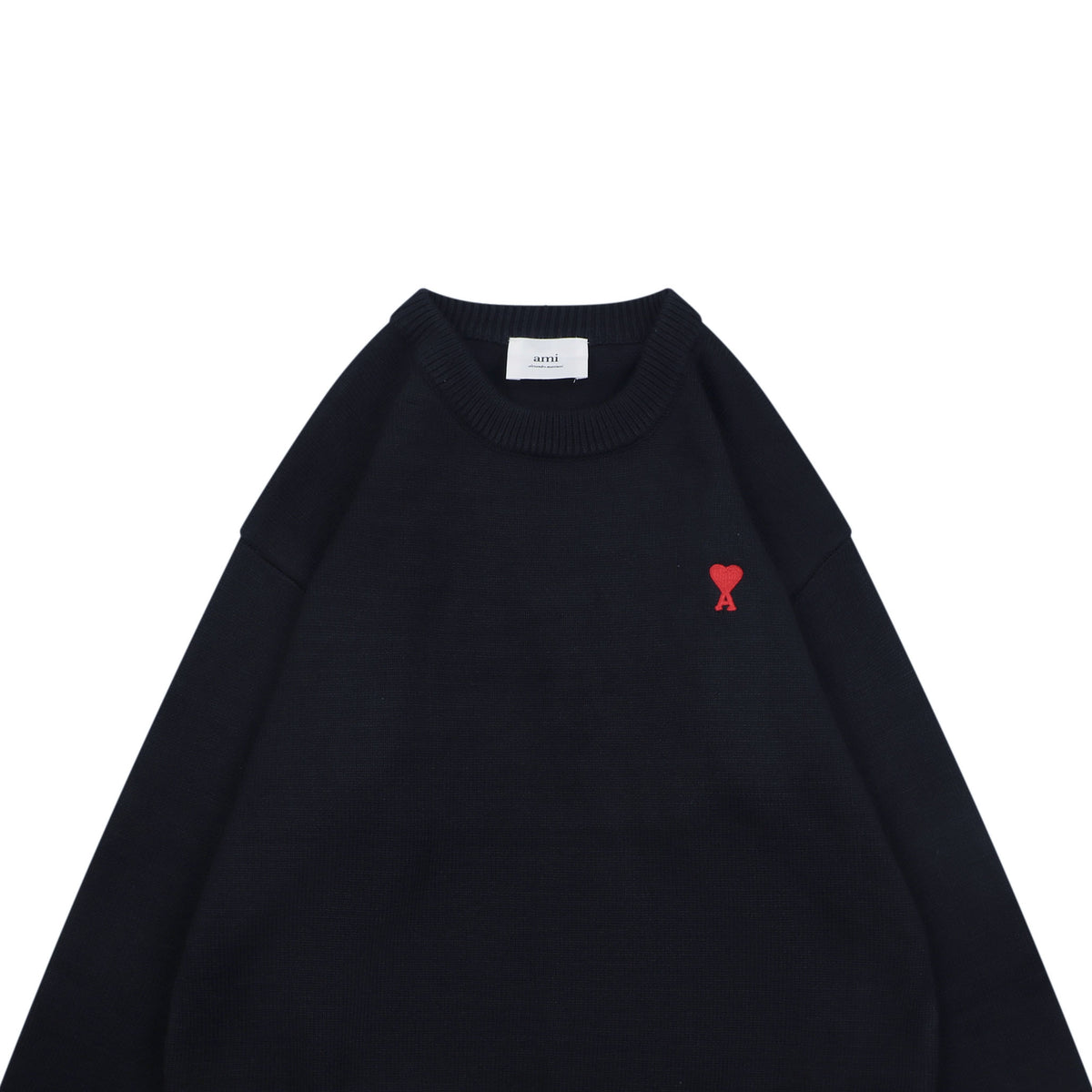 AMI Paris Small Heart Embroidery Crewneck Sweater - Navy