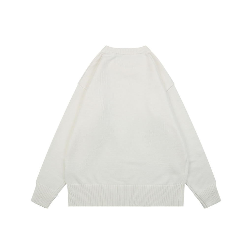 AMI Paris Small Heart Embroidery Crewneck Sweater - Ivory