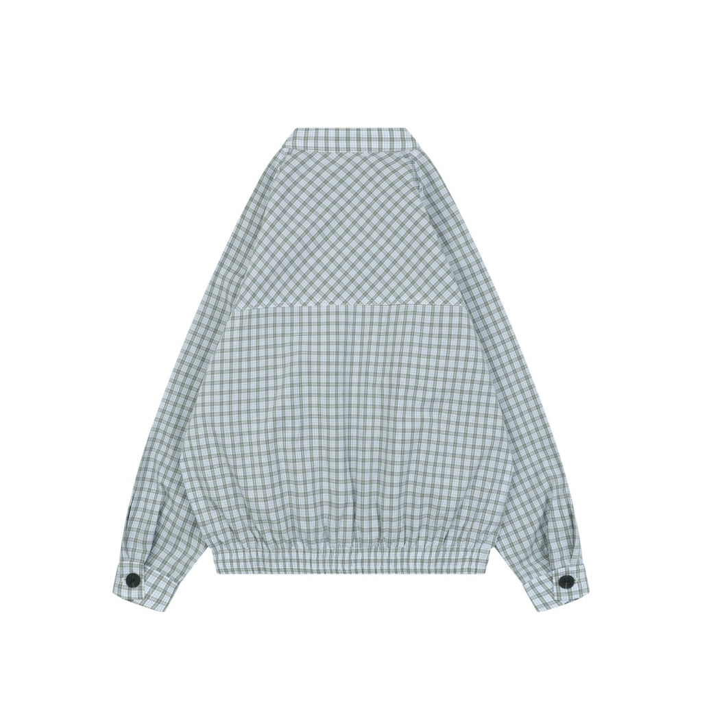 Miu Miu Blue-Gray Gingham Check Jacket