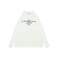 Acne Studios Script Embroidery Layered-Look Long-Sleeve Top - White