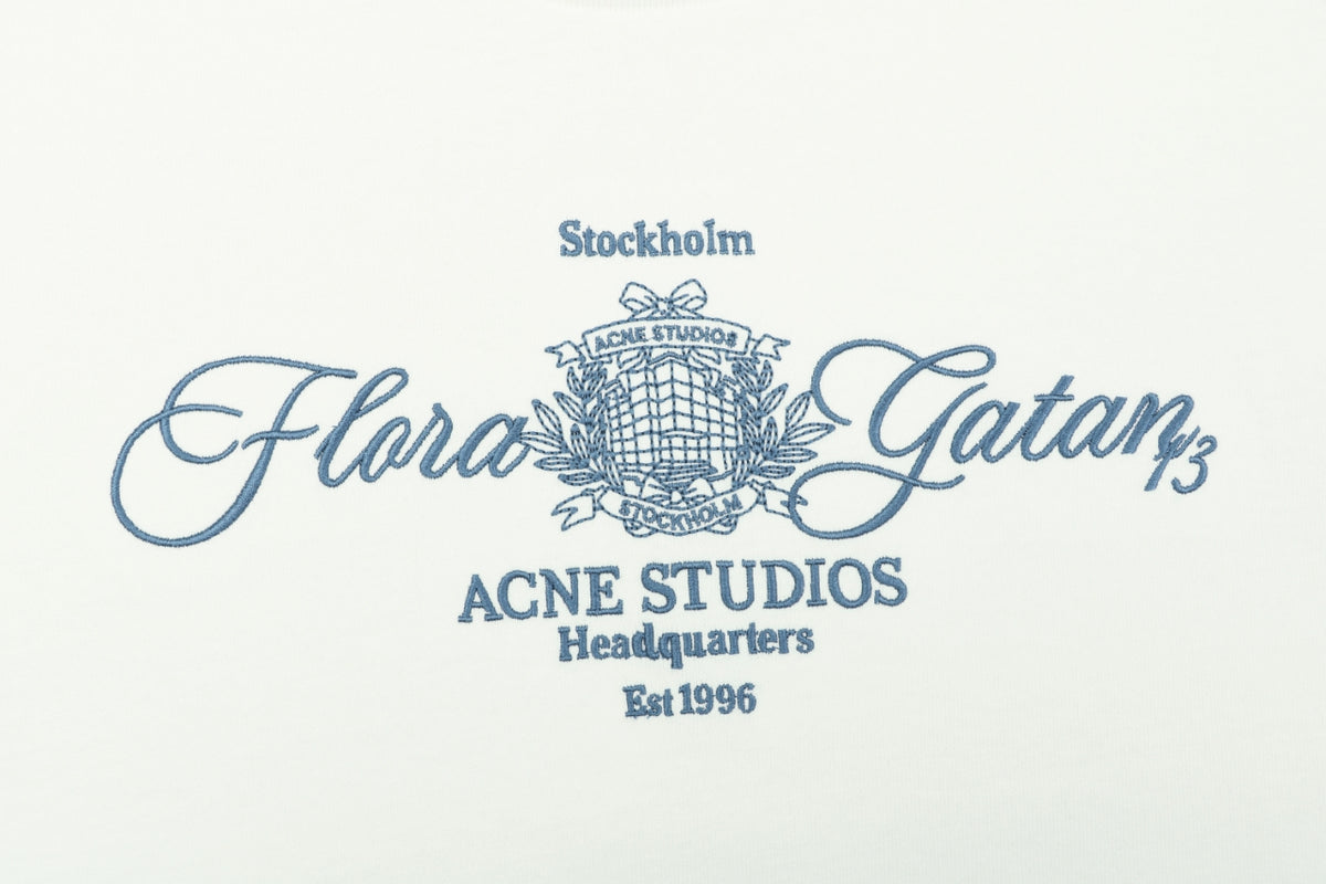Acne Studios Script Embroidery Layered-Look Long-Sleeve Top - White