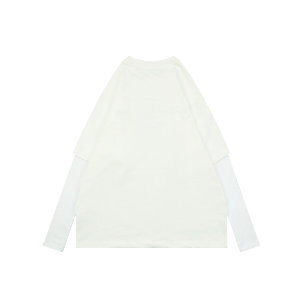 Acne Studios Script Embroidery Layered-Look Long-Sleeve Top - White