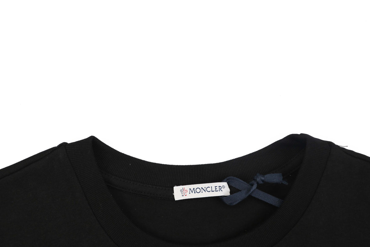 Moncler Black Lettering Logo Long-Sleeve Top