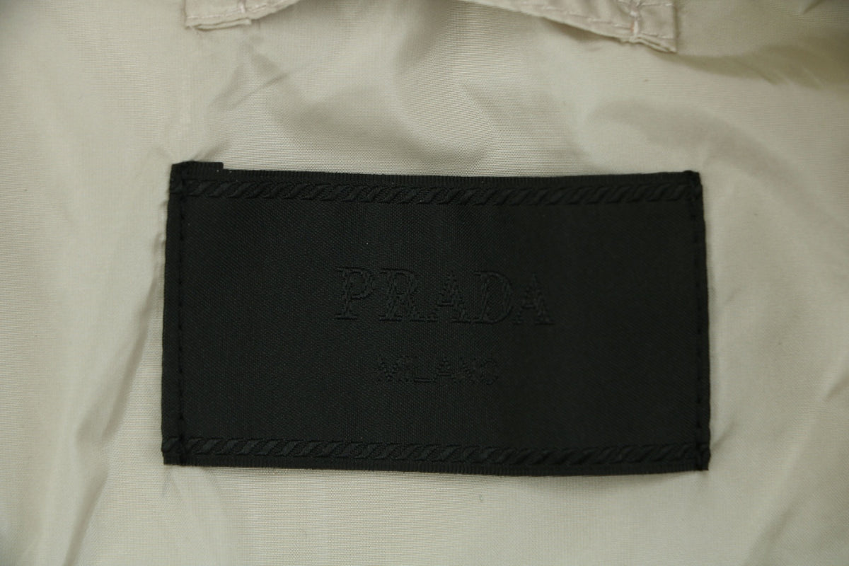 Prada Color-Block High-Neck Jacket - Light Gray