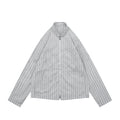 Hermès Fine-Stripe High-Neck Jacket - Gray
