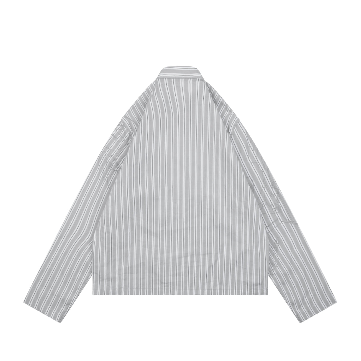 Hermès Fine-Stripe High-Neck Jacket - Gray