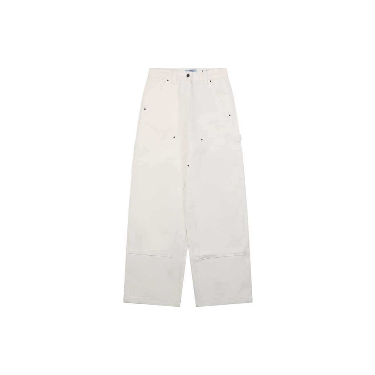 Prada White Carpenter Jeans with Triangle Rear Pocket Logo