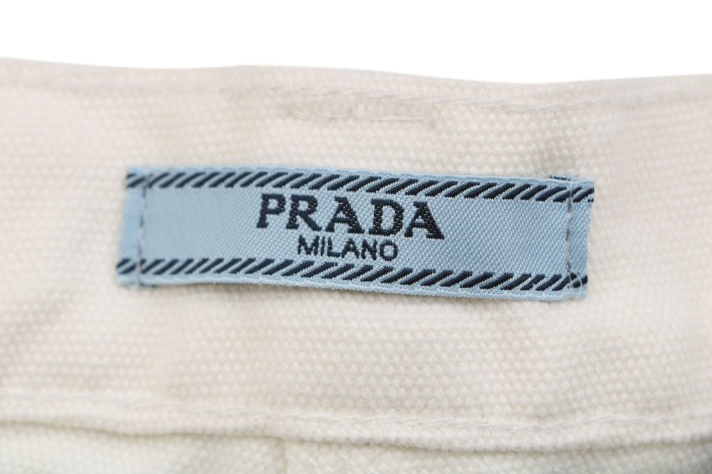 Prada White Carpenter Jeans with Triangle Rear Pocket Logo