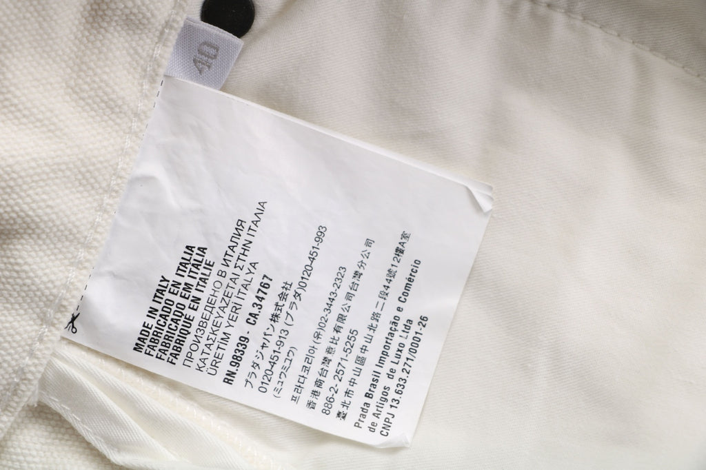 Prada White Carpenter Jeans with Triangle Rear Pocket Logo