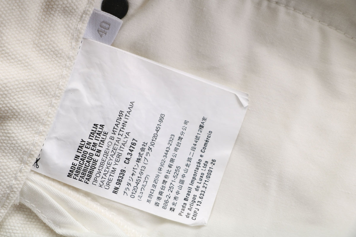 Prada White Carpenter Jeans with Triangle Rear Pocket Logo