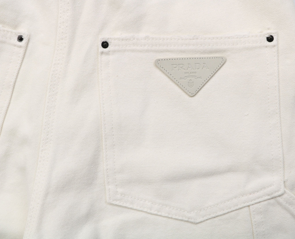 Prada White Carpenter Jeans with Triangle Rear Pocket Logo