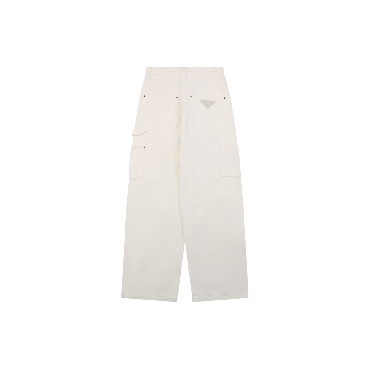 Prada White Carpenter Jeans with Triangle Rear Pocket Logo