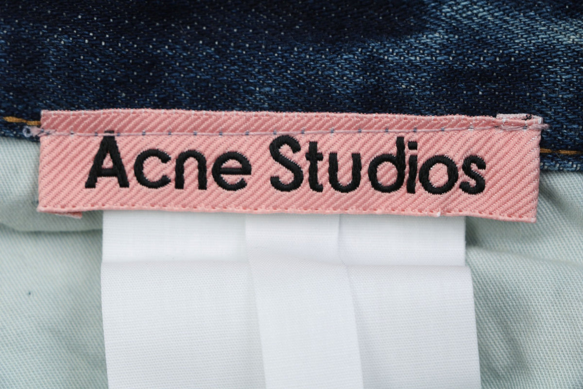 Acne Studios 2021F Ink-Splatter Washed Blue Wide-Leg Jeans