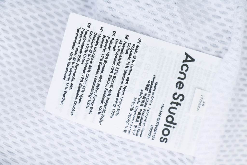 Acne Studios Light Grey Tonal 1996 Back Embroidered Zip Jacket