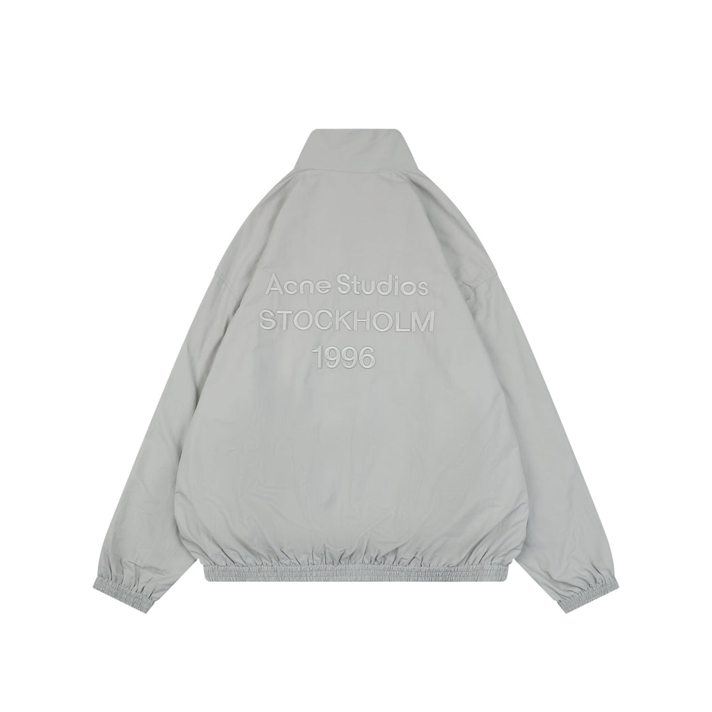 Acne Studios Light Grey Tonal 1996 Back Embroidered Zip Jacket