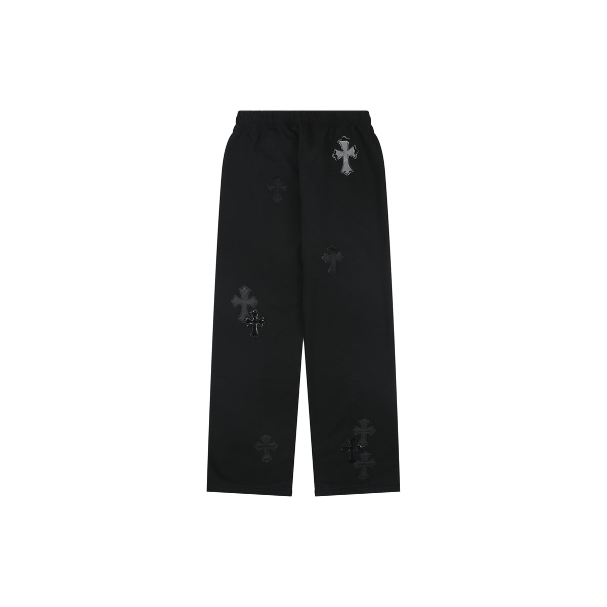 Chrome Hearts Black Multi-Cross Patch Straight-Leg Pants