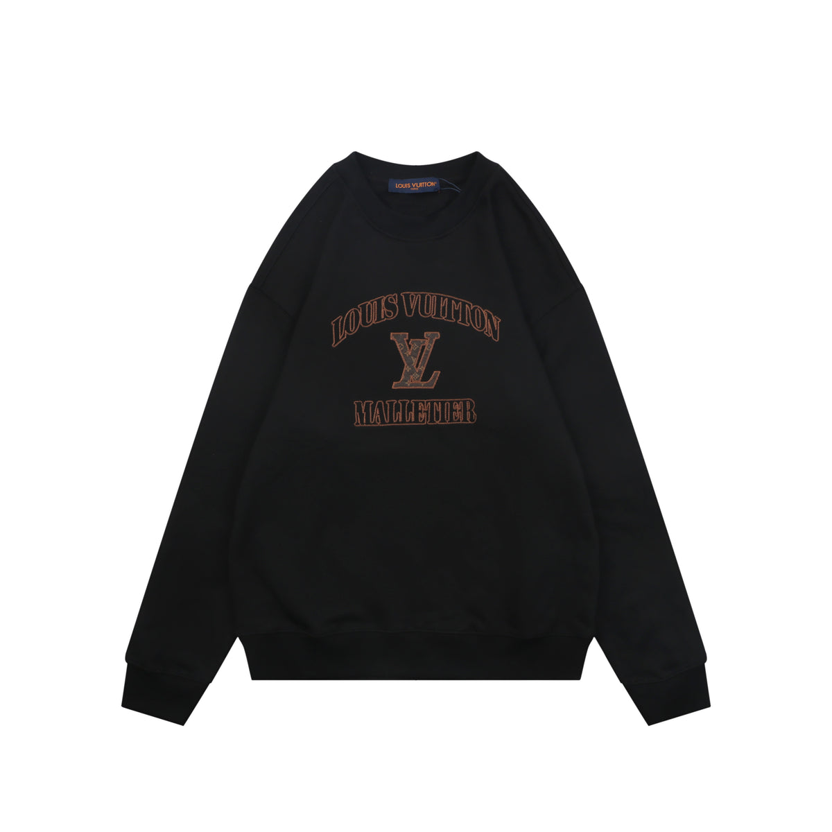 Louis Vuitton Black Arched Letter Monogram Embroidered Crewneck Sweatshirt