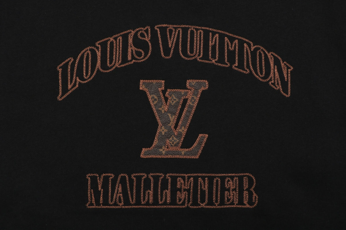 Louis Vuitton Black Arched Letter Monogram Embroidered Crewneck Sweatshirt