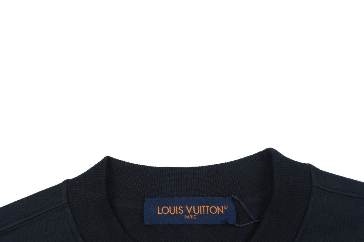 Louis Vuitton Navy Arched Letter Monogram Embroidered Crewneck Sweatshirt