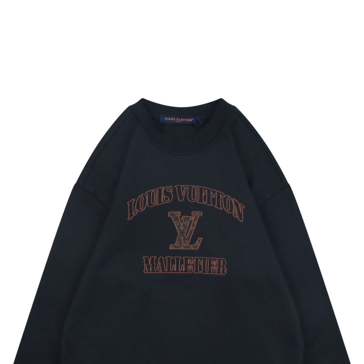 Louis Vuitton Navy Arched Letter Monogram Embroidered Crewneck Sweatshirt