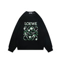 Loewe Black Floral Anagram Print Crewneck Sweatshirt