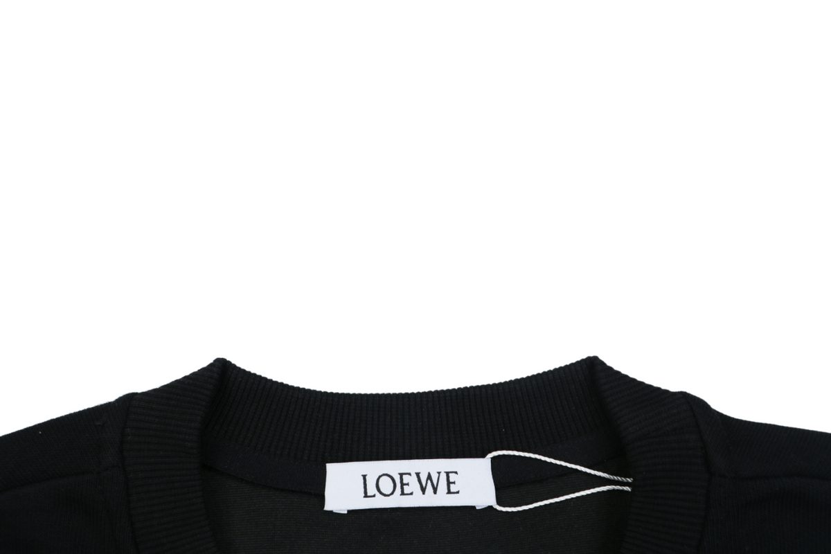Loewe Black Floral Anagram Print Crewneck Sweatshirt