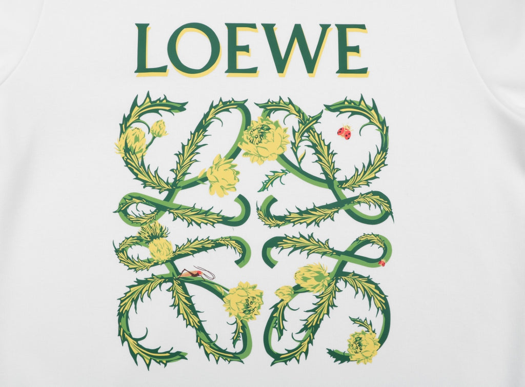 Loewe White Floral Anagram Print Crewneck Sweatshirt