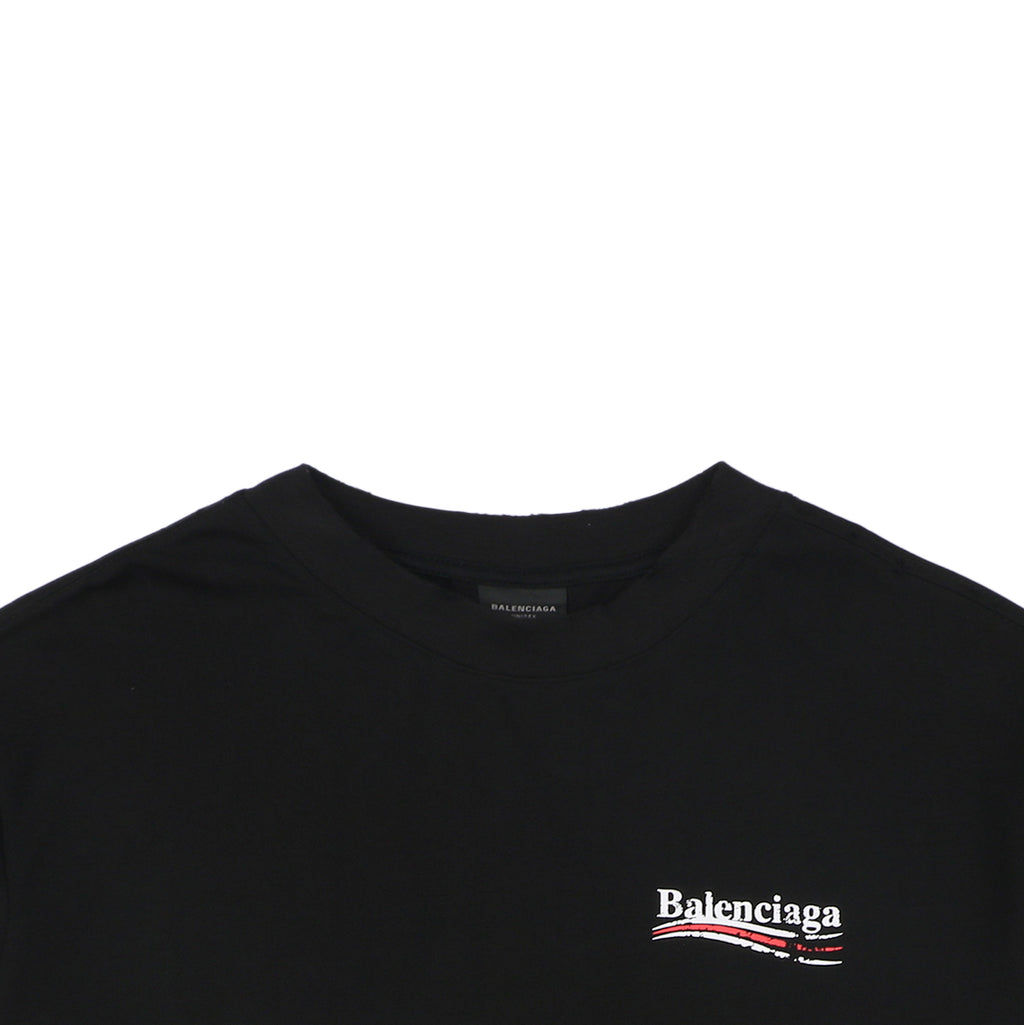 Balenciaga Distressed Cola-Style Logo T-Shirt - Black