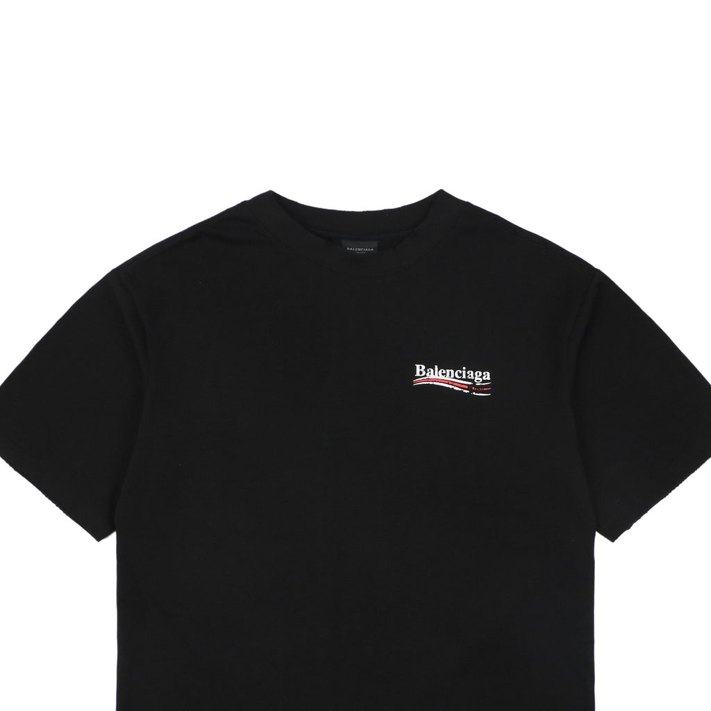 Balenciaga Distressed Cola-Style Logo T-Shirt - Black