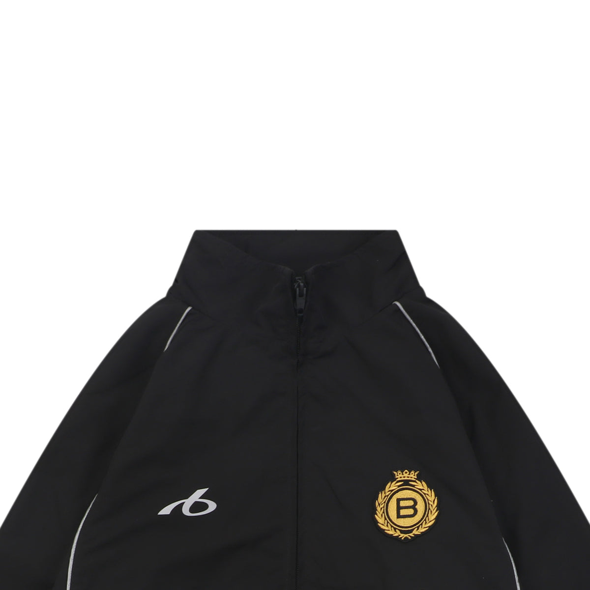 Balenciaga Number 10 Football Crest Stand-Collar Jacket - Black