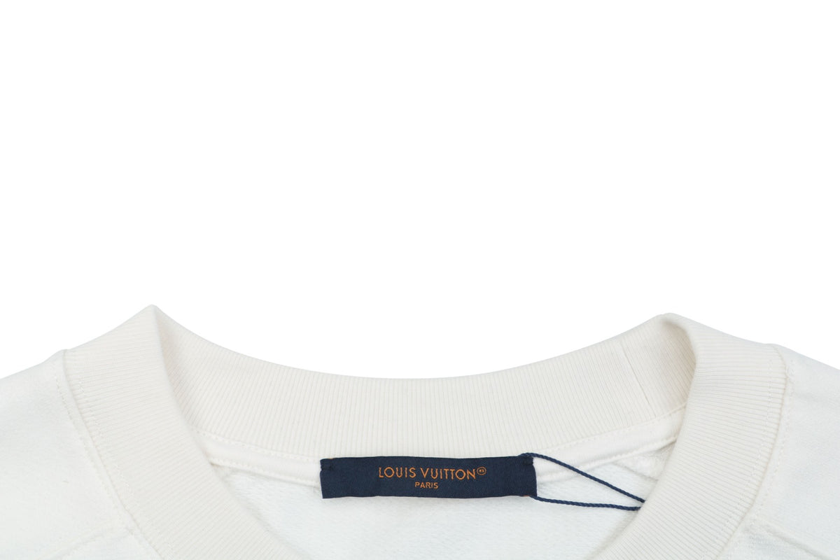 Louis Vuitton Tonal Monogram Jacquard Crewneck Sweatshirt - White