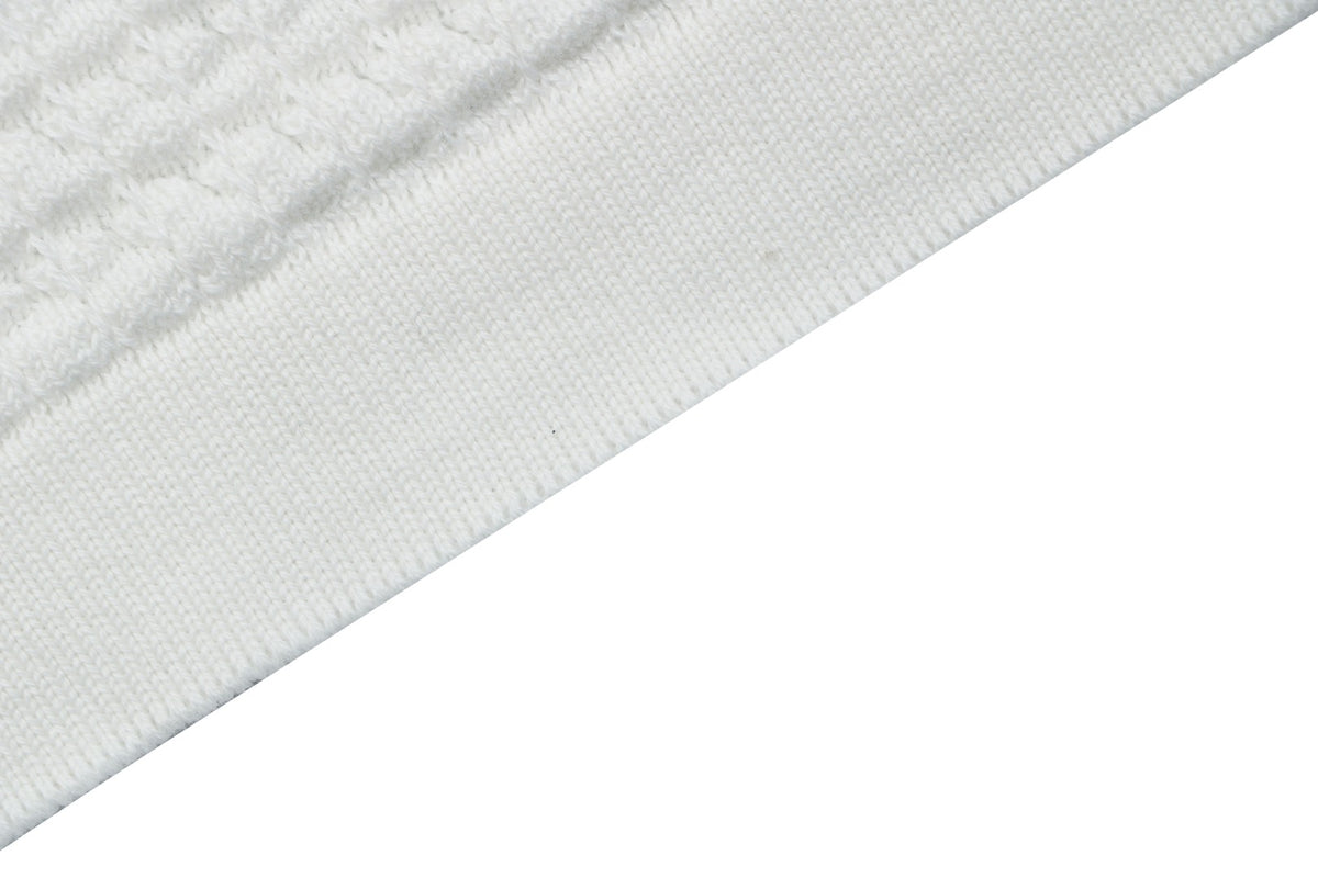 Louis Vuitton Blue-Trim Jacquard Short-Sleeve Shirt - White