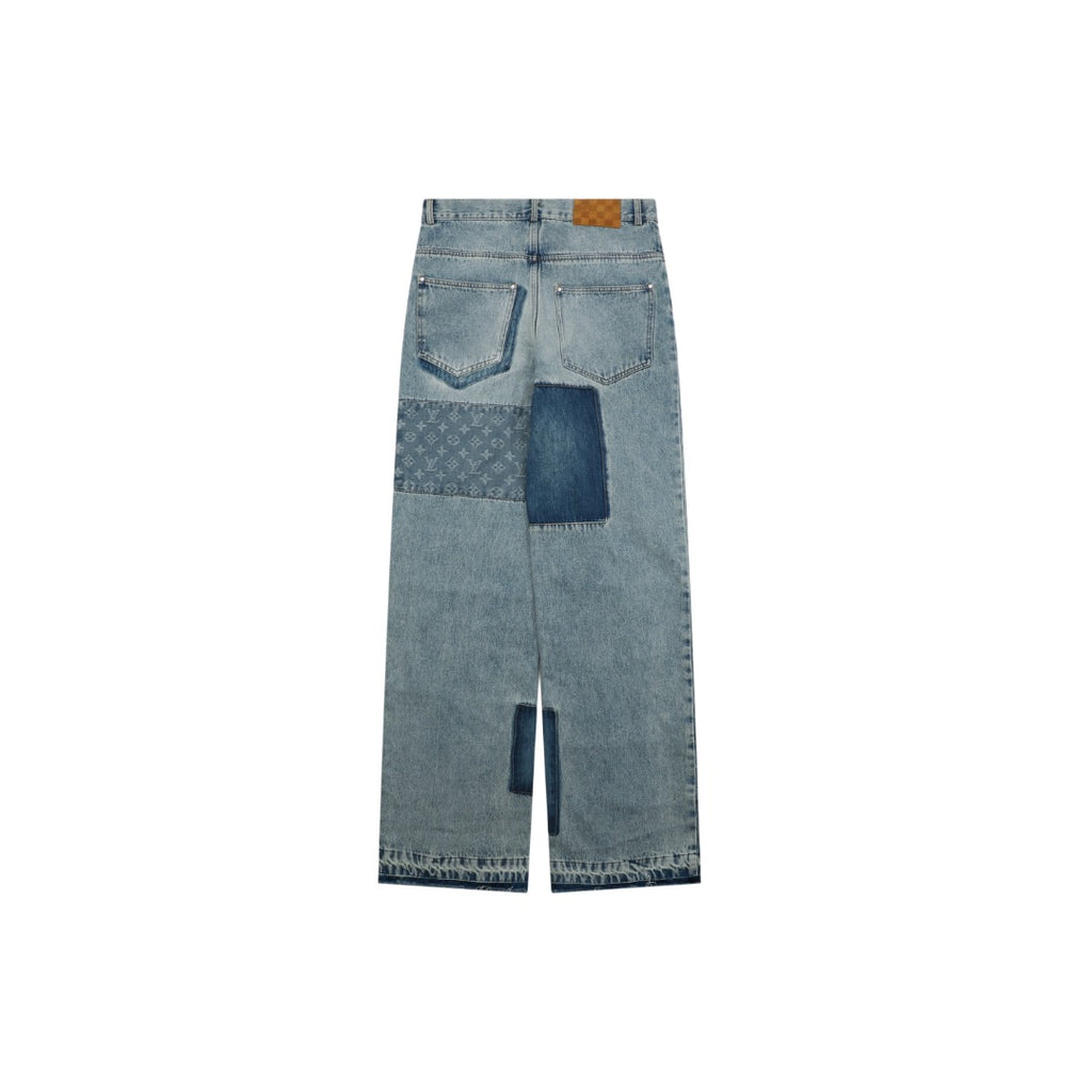 Louis Vuitton Patchwork Denim Jeans - Washed Blue
