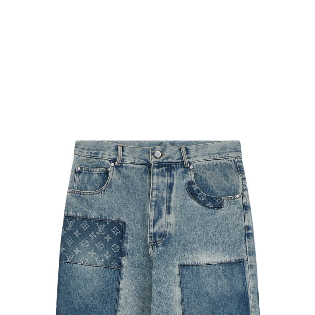 Louis Vuitton Patchwork Denim Jeans - Washed Blue